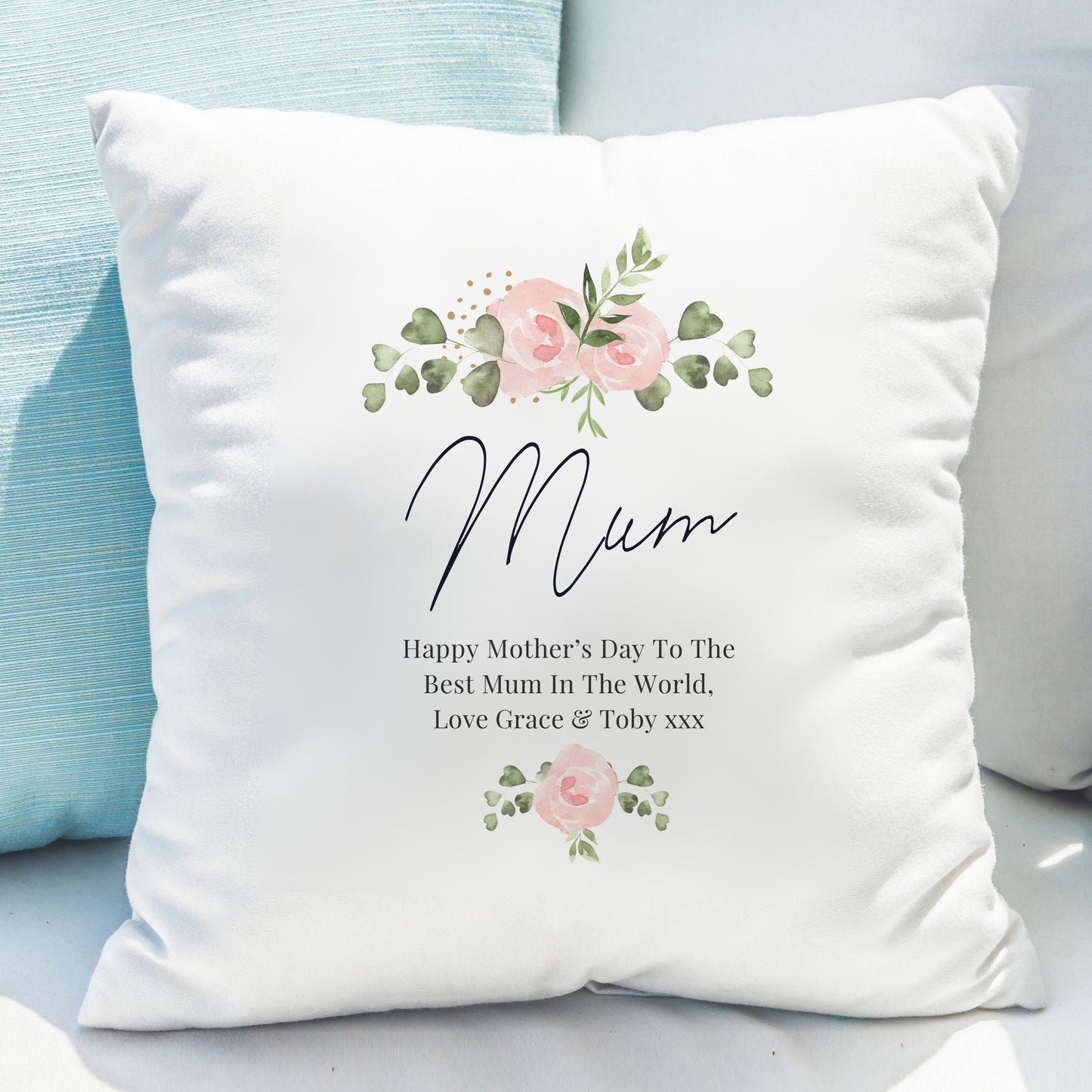 Personalised Abstract Rose Cream Cushion Cover - Personalise It!