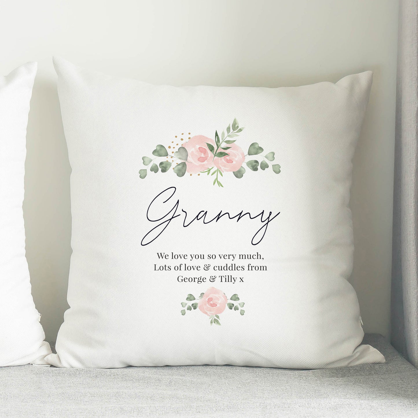 Personalised Abstract Rose Cream Cushion Cover - Personalise It!