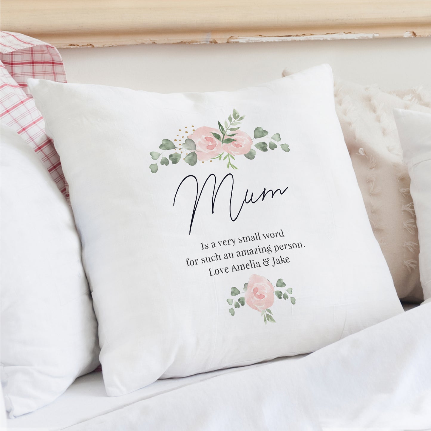 Personalised Abstract Rose Cream Cushion Cover - Personalise It!