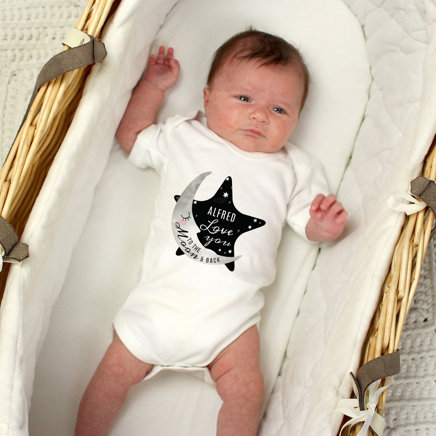Personalised Baby To The Moon and Back 0-3 Months Baby Vest - Personalise It!