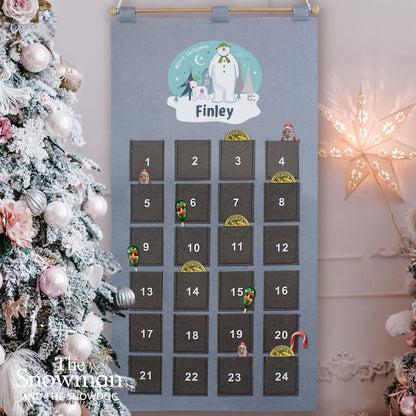 Personalised The Snowman and the Snowdog Advent Calendar In Silver Grey - Personalise It!