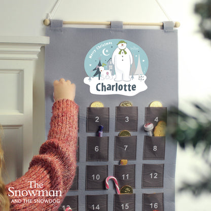Personalised The Snowman and the Snowdog Advent Calendar In Silver Grey - Personalise It!