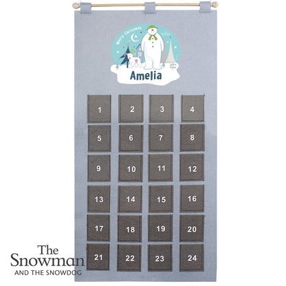 Personalised The Snowman and the Snowdog Advent Calendar In Silver Grey - Personalise It!