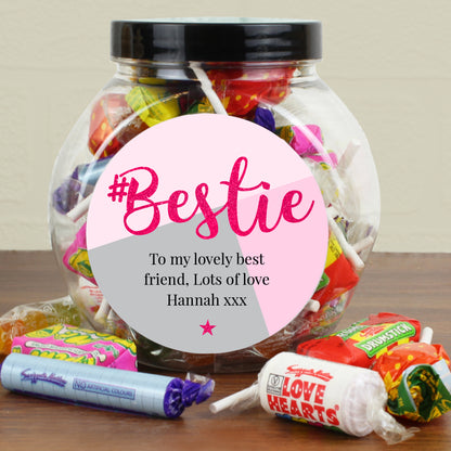 Personalised #Bestie Sweet Jar - Personalise It!