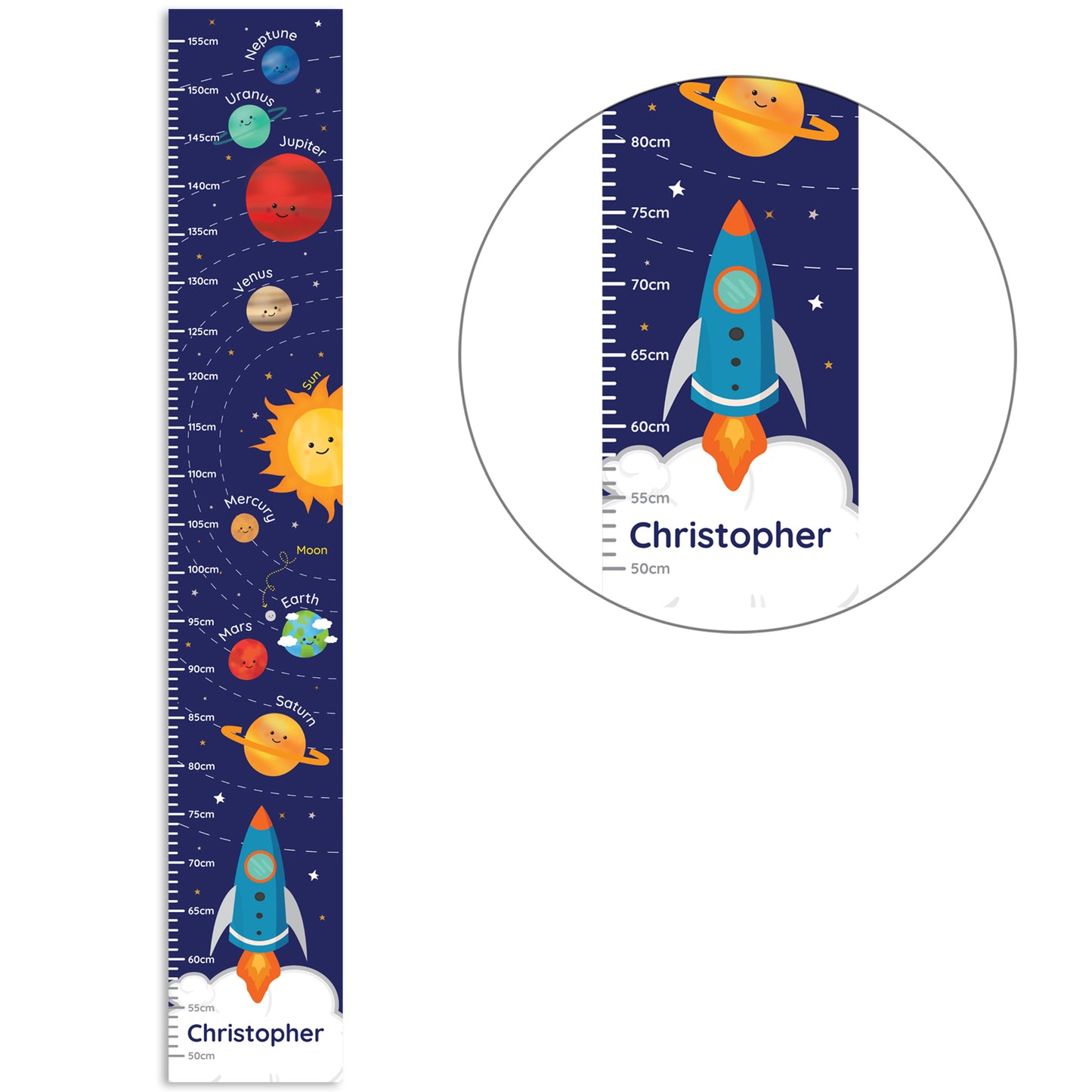 Personalised Solar System Height Chart - Personalise It!