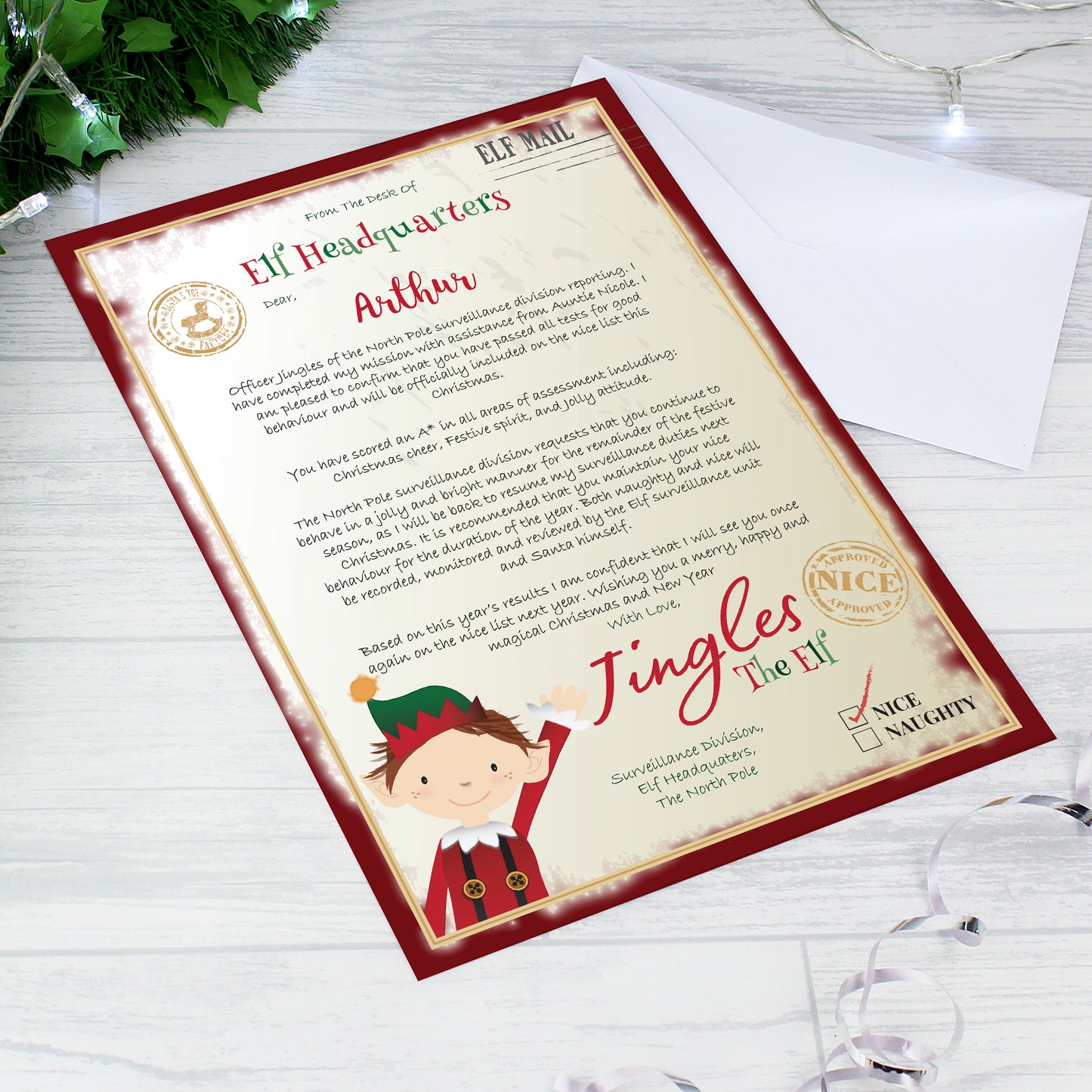 Personalised Elf Surveillance Christmas Letter - Personalise It!