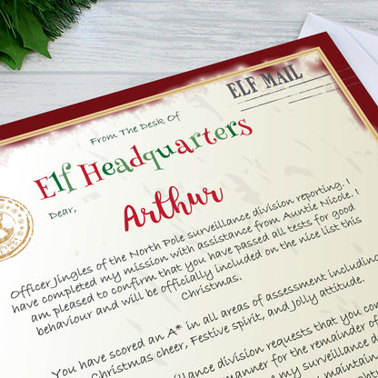 Personalised Elf Surveillance Christmas Letter - Personalise It!