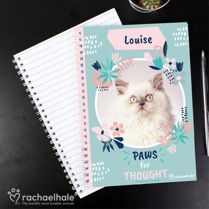 Personalised Rachael Hale 'Paws for Thought' Cat A5 Notebook - Personalise It!