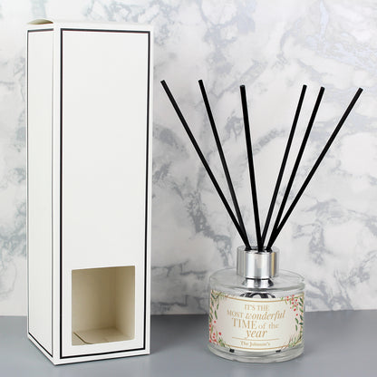 Personalised 'Wonderful Time of The Year' Christmas Reed Diffuser - Personalise It!