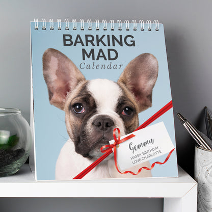 Personalised Barking Mad Dog Desk Calendar - Personalise It!