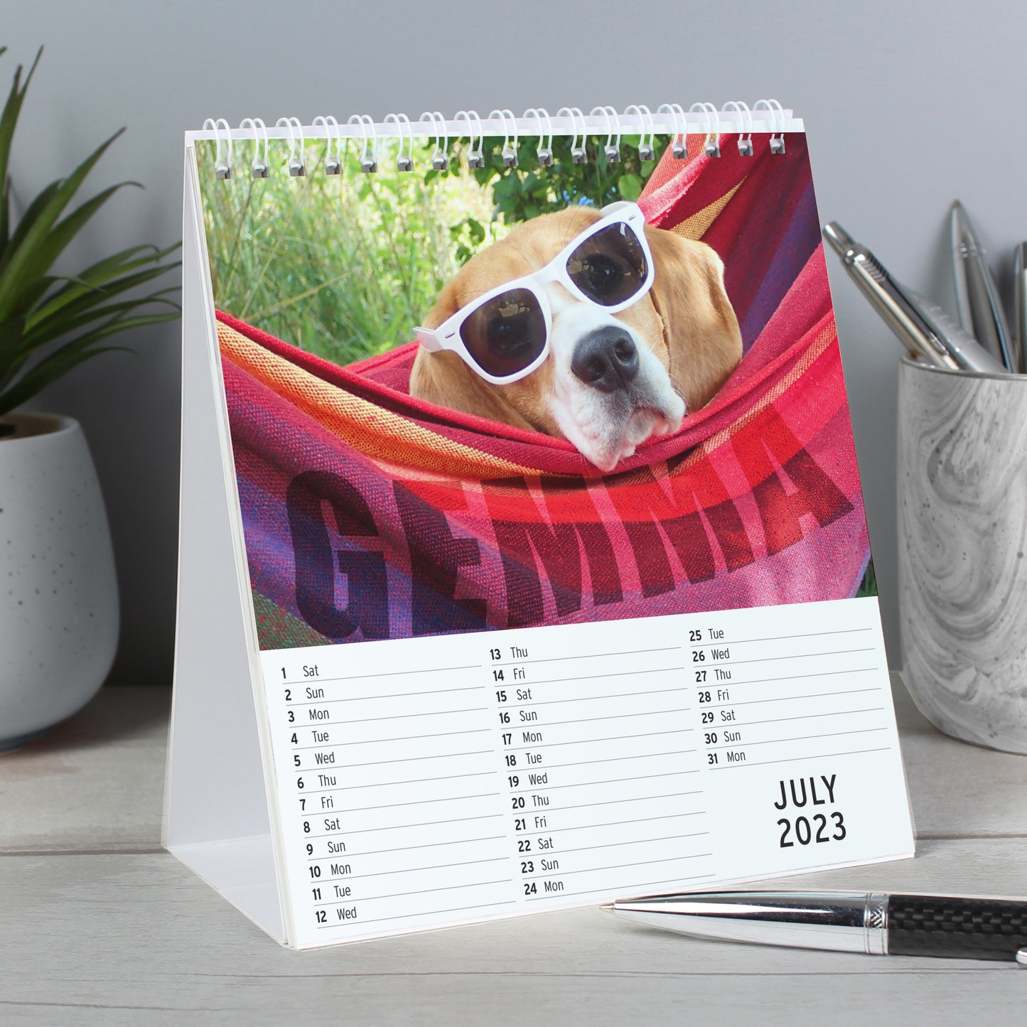 Personalised Barking Mad Dog Desk Calendar - Personalise It!