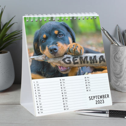 Personalised Barking Mad Dog Desk Calendar - Personalise It!
