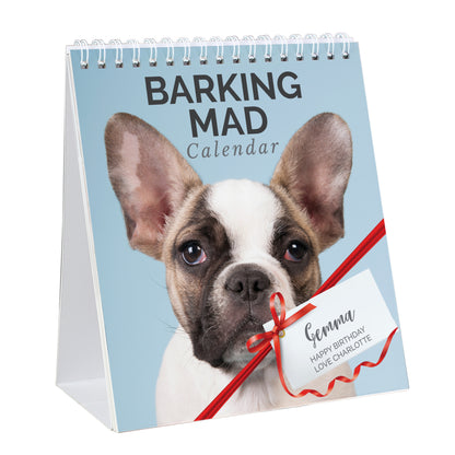 Personalised Barking Mad Dog Desk Calendar - Personalise It!