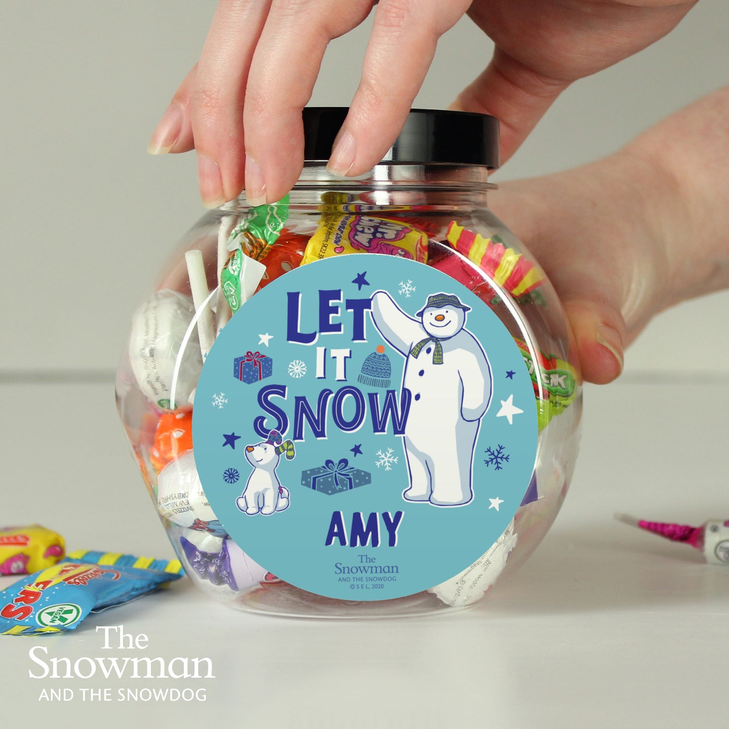 Personalised The Snowman and the Snowdog Sweet Jar - Personalise It!