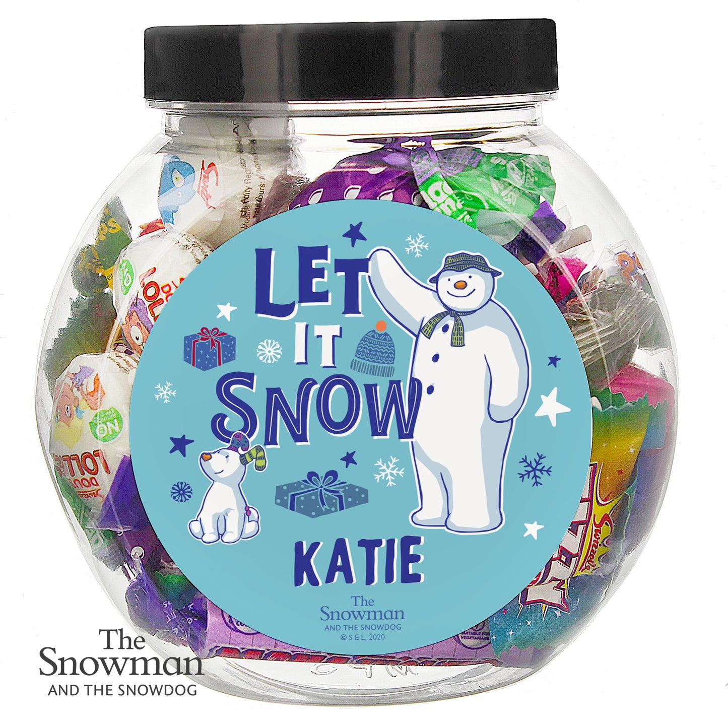 Personalised The Snowman and the Snowdog Sweet Jar - Personalise It!