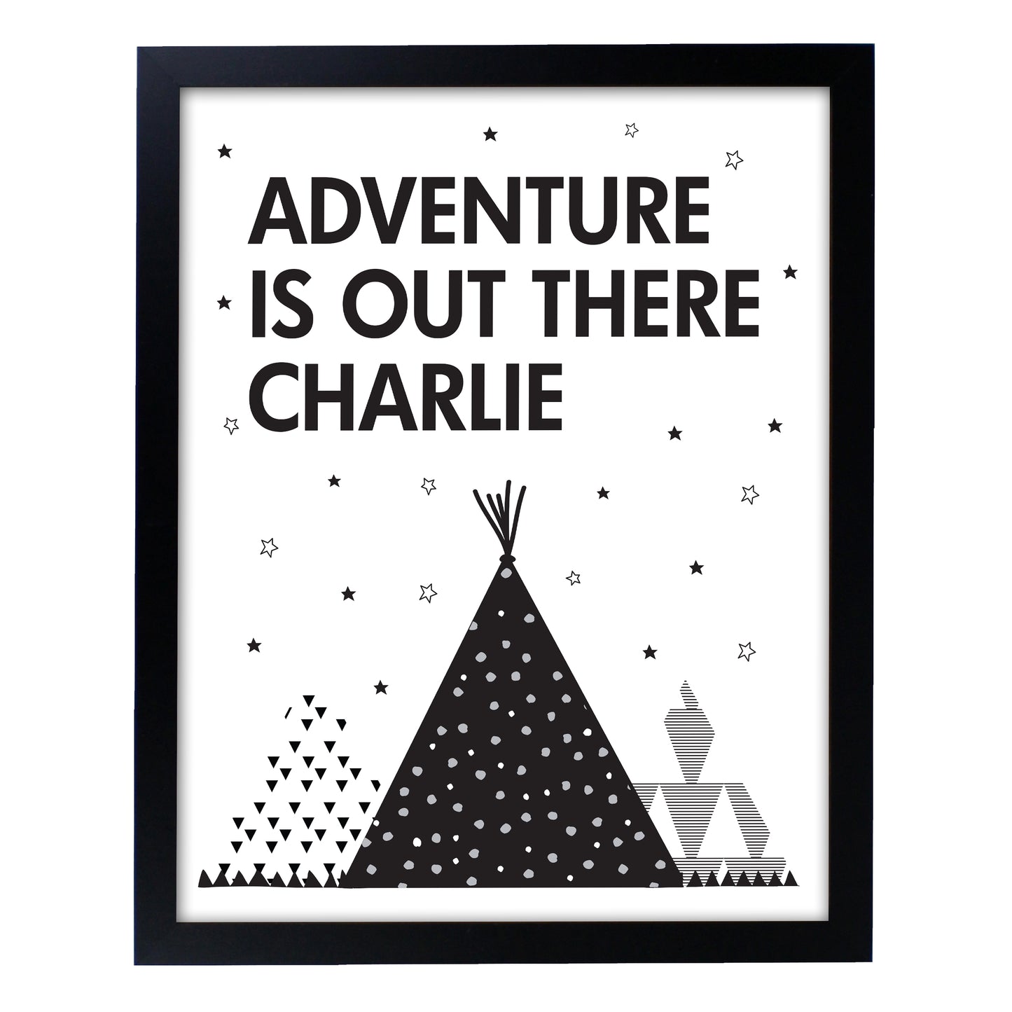 Personalised Adventure Is Out There Black Framed Print - Personalise It!