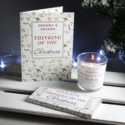 Personalised Thinking of You Christmas Scented Jar Candle - Personalise It!