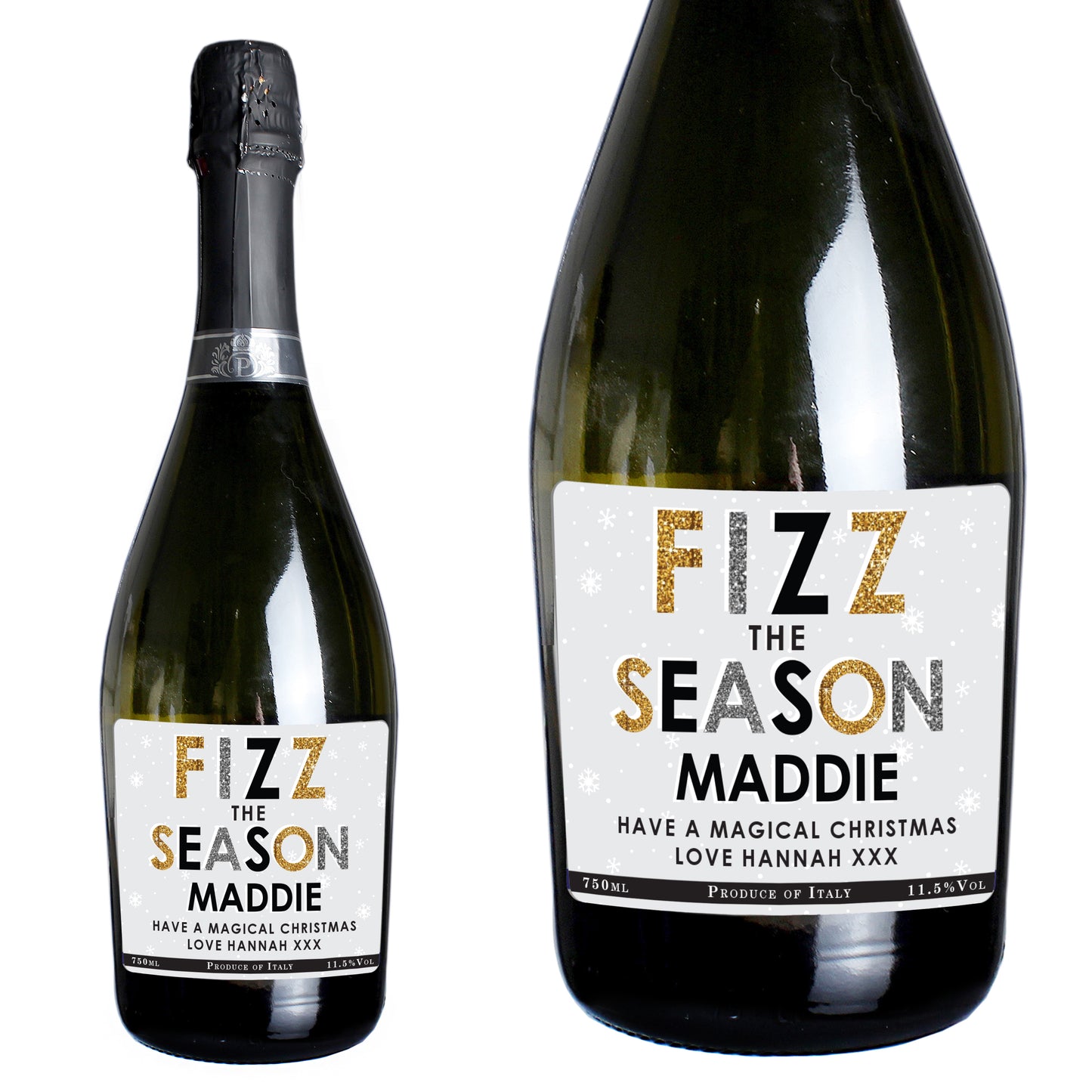 Personalised Fizz The Season Bottle of Prosecco - Personalise It!