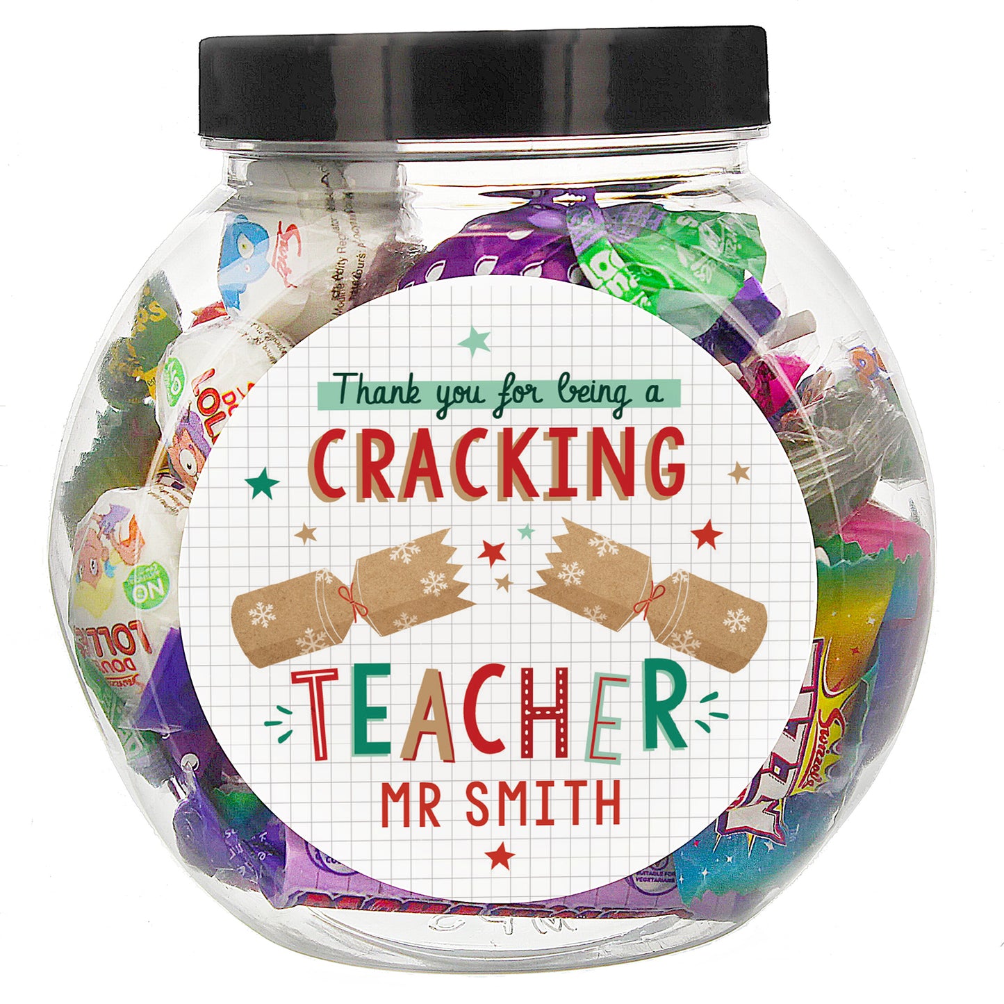 Personalised Cracking Teacher Sweet Jar - Personalise It!