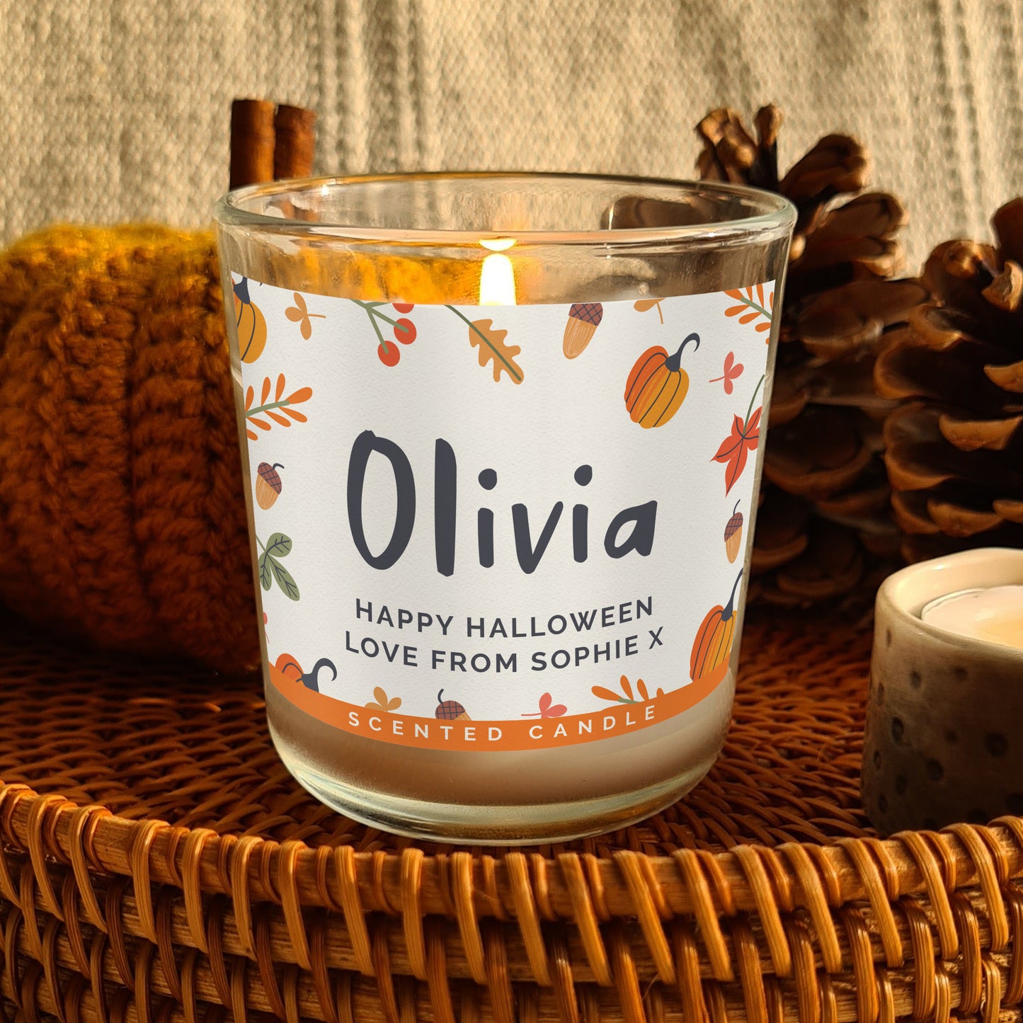 Personalised Pumpkin Candle in a Jar - Personalise It!