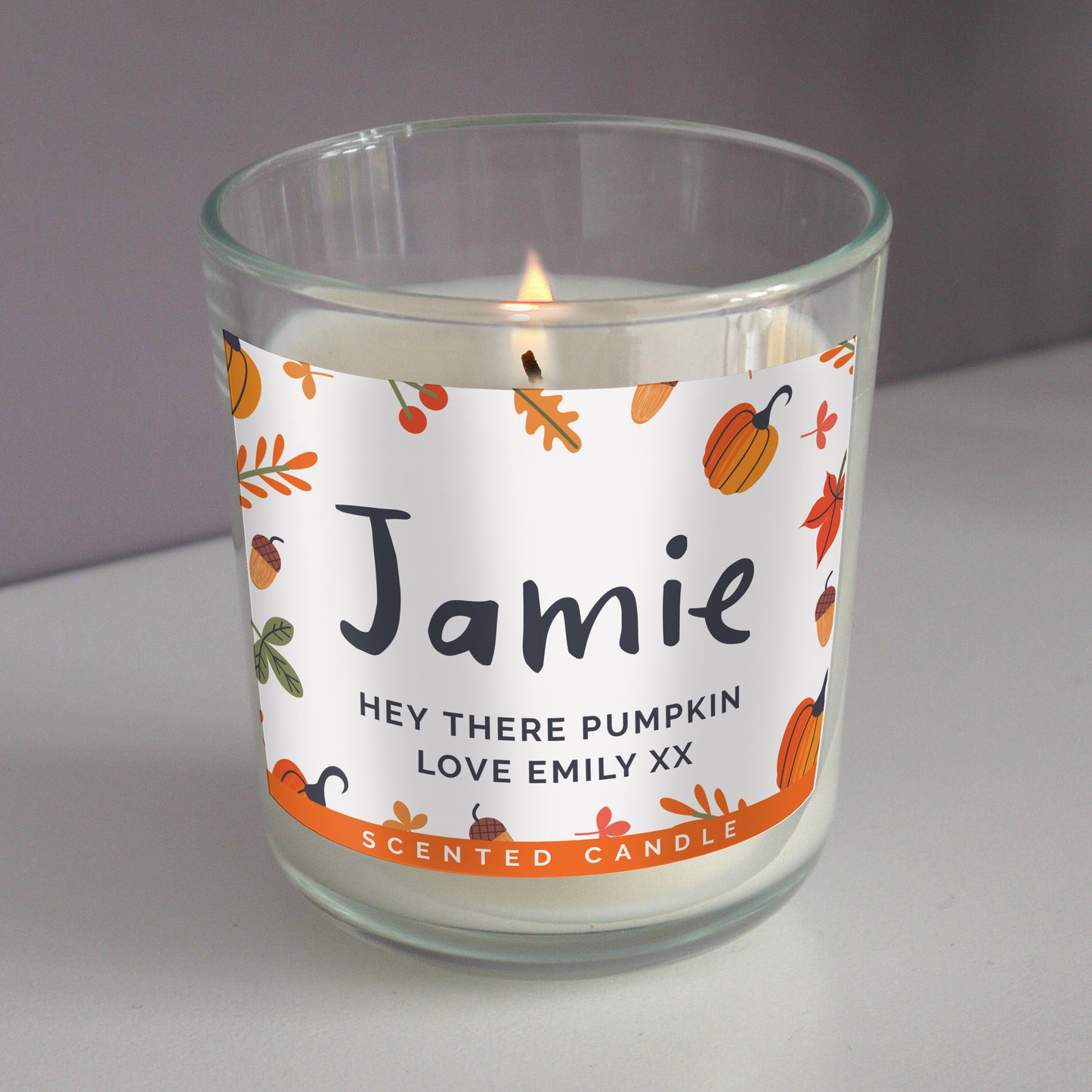Personalised Pumpkin Candle in a Jar - Personalise It!