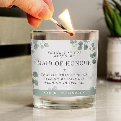 Personalised Botanical Free Text Scented Jar Candle - Personalise It!