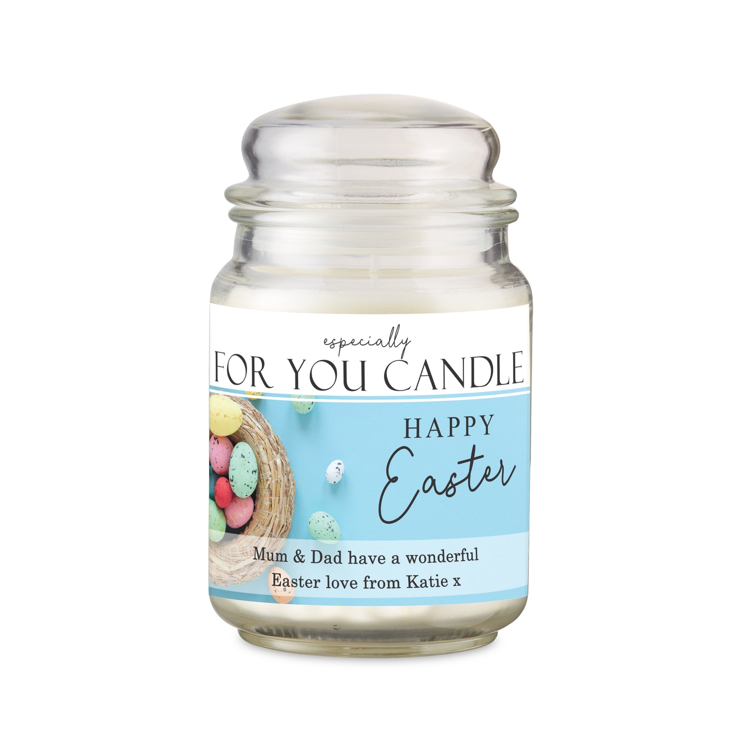 Personalised Especially For You Happy Easter Large Scented Jar Candle - Personalise It!