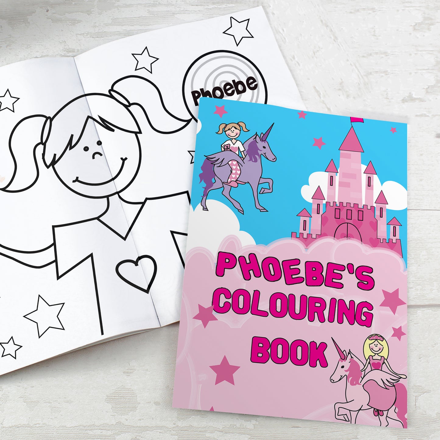 Personalised Princess & Unicorn Colouring Book - Personalise It!