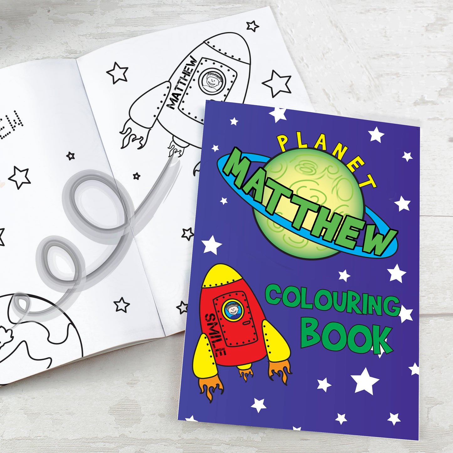 Personalised Space Colouring Book - Personalise It!