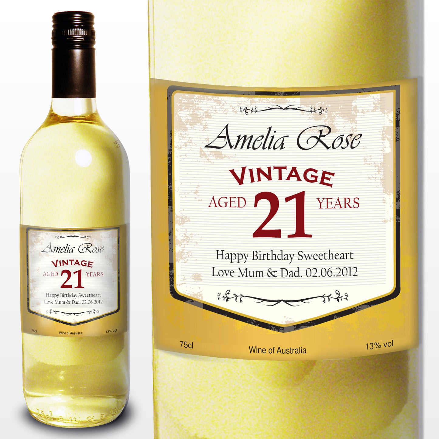 Personalised White Wine Vintage Age Label - Personalise It!