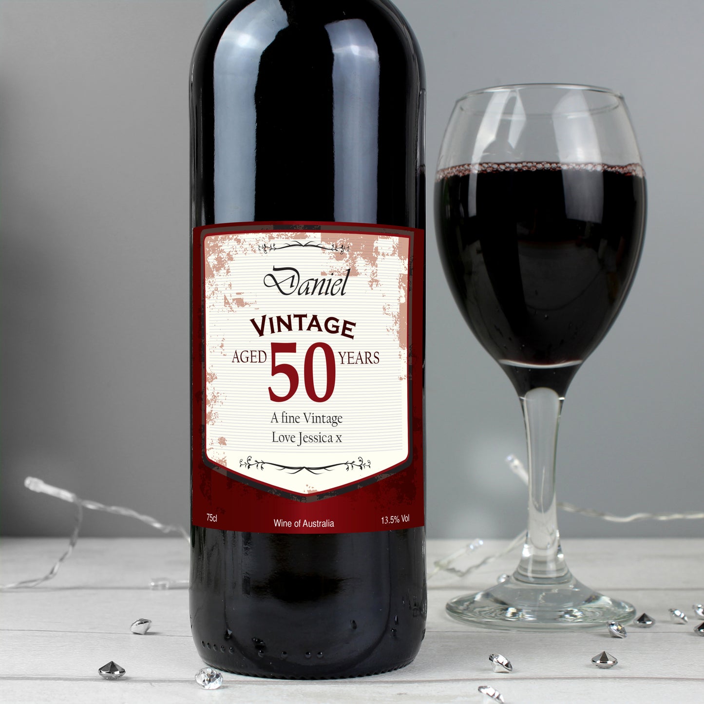 Personalised Red Wine Vintage Age Label - Personalise It!