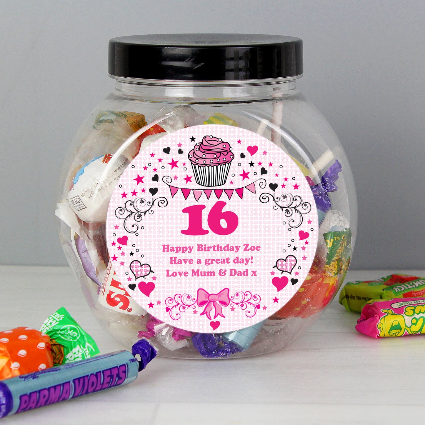 Personalised Birthday Big Age Sweet Jar - Personalise It!