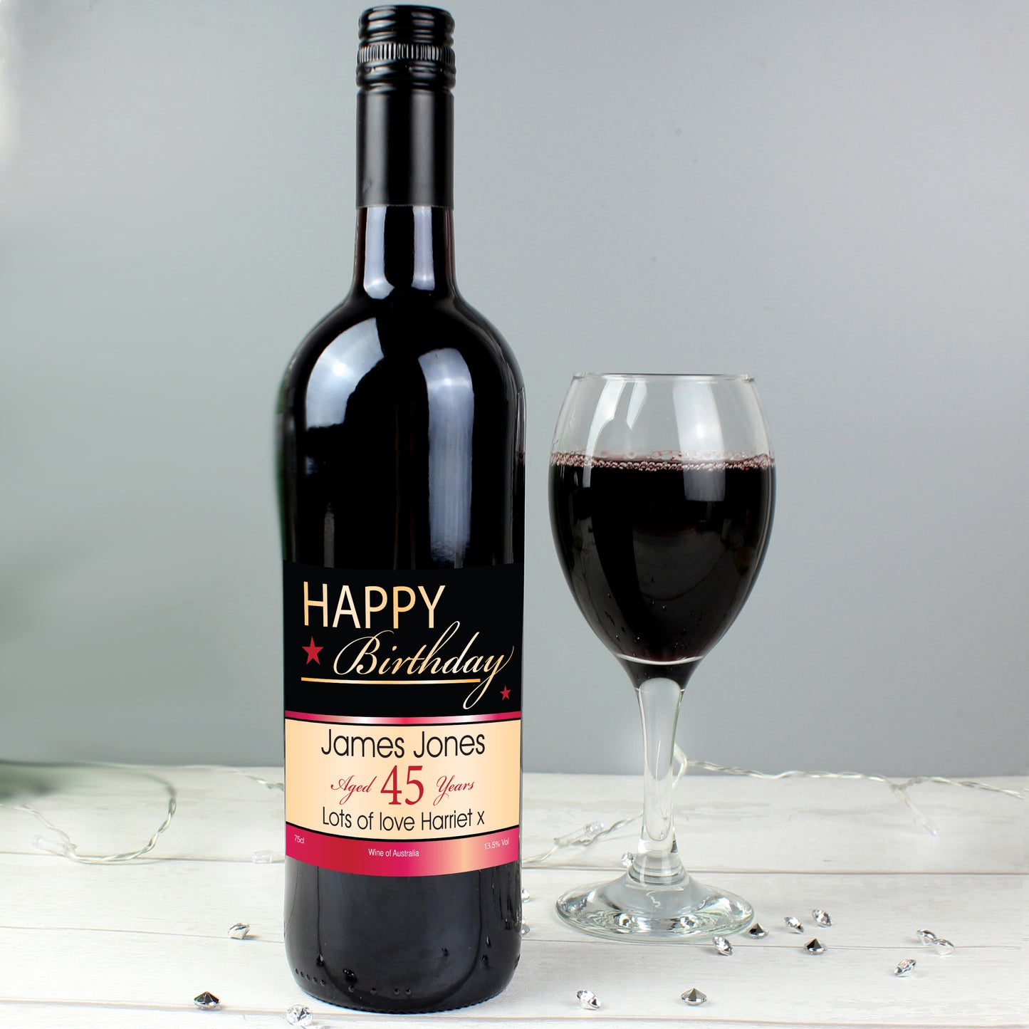Personalised Happy Birthday Red Wine - Personalise It!