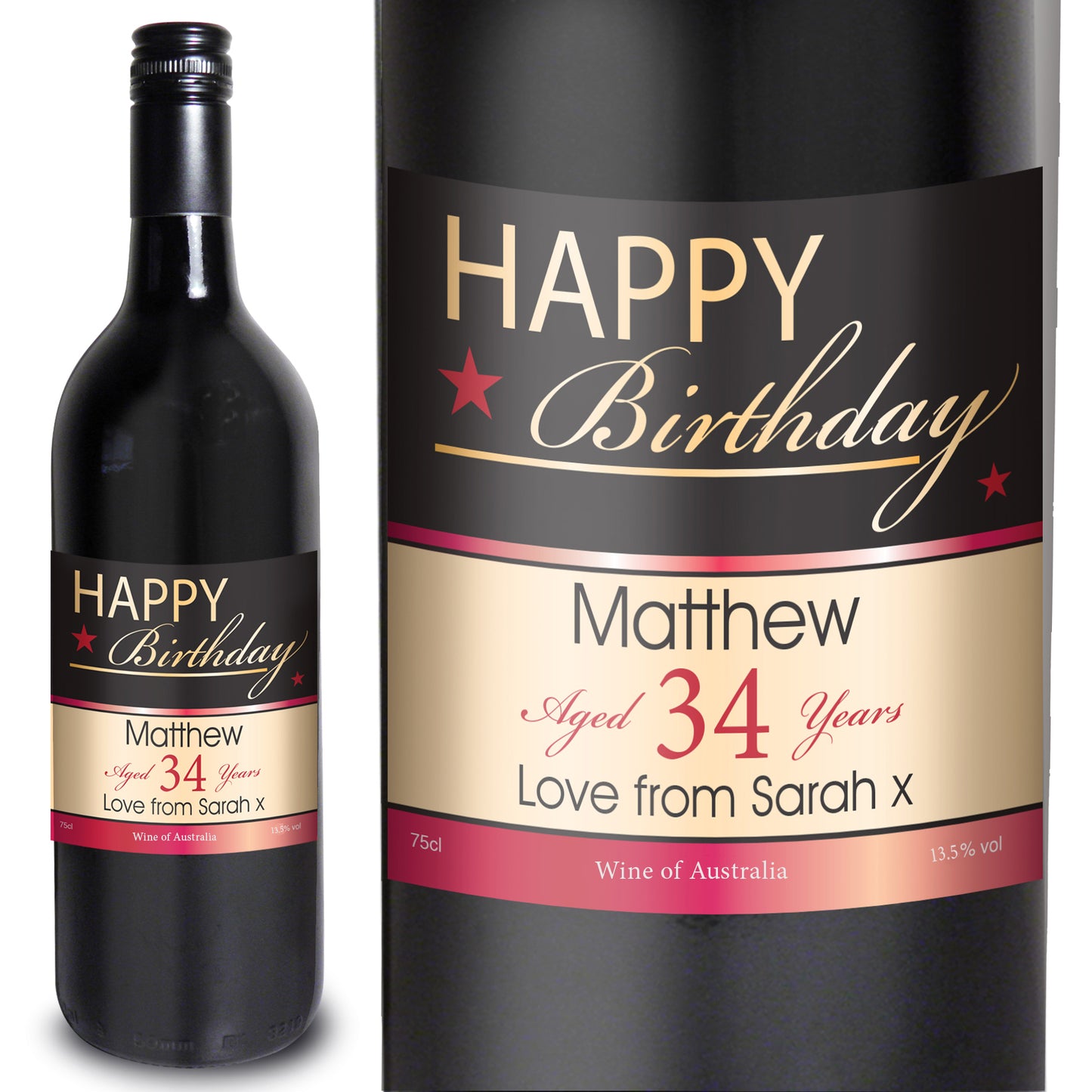 Personalised Happy Birthday Red Wine - Personalise It!