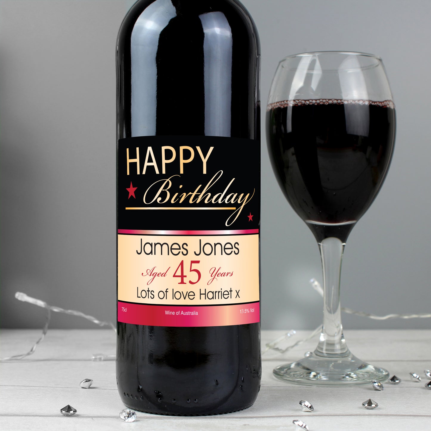 Personalised Happy Birthday Red Wine - Personalise It!
