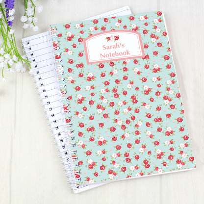 Personalised Vintage Floral A5 Notebook - Personalise It!
