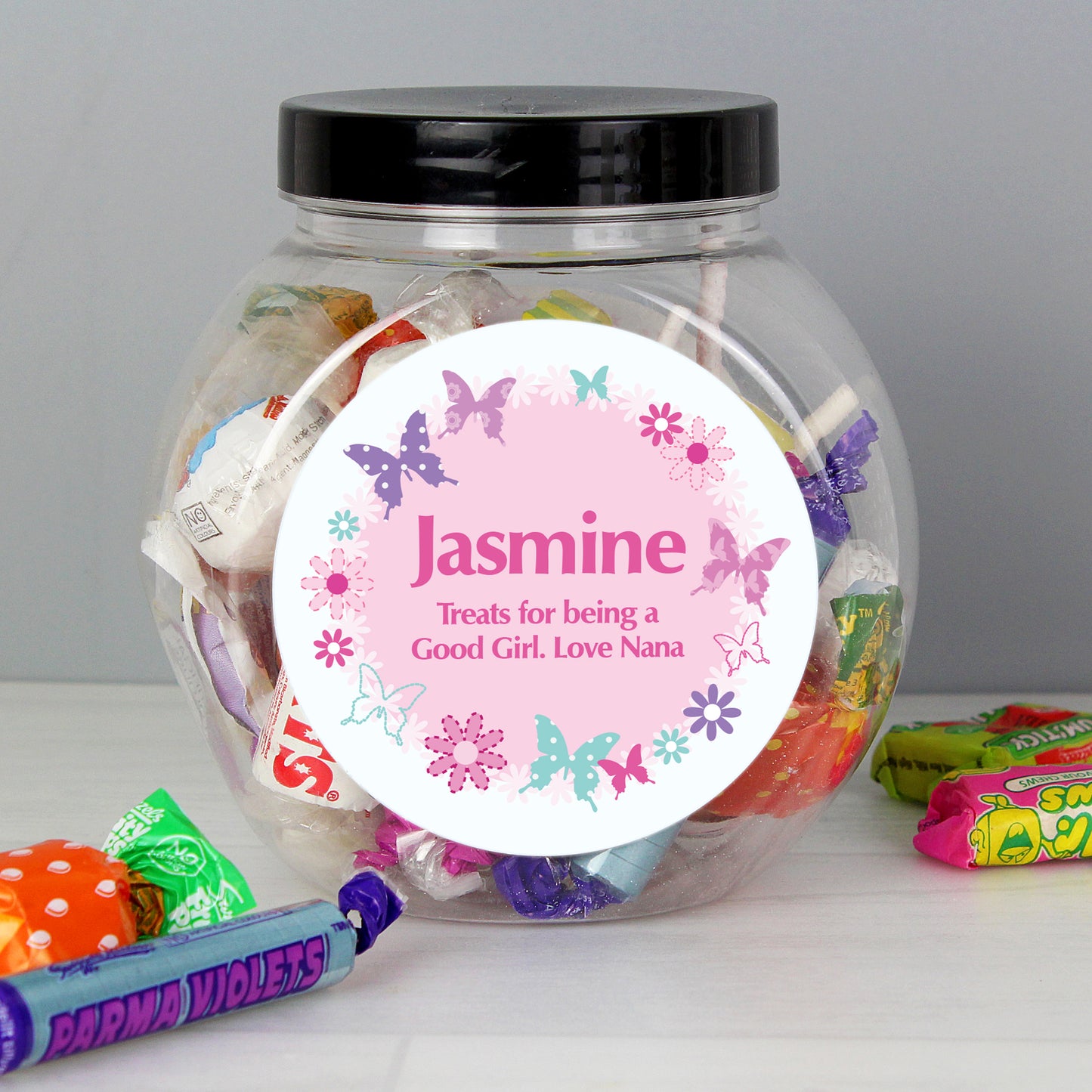 Personalised Butterfly Sweets Jar - Personalise It!