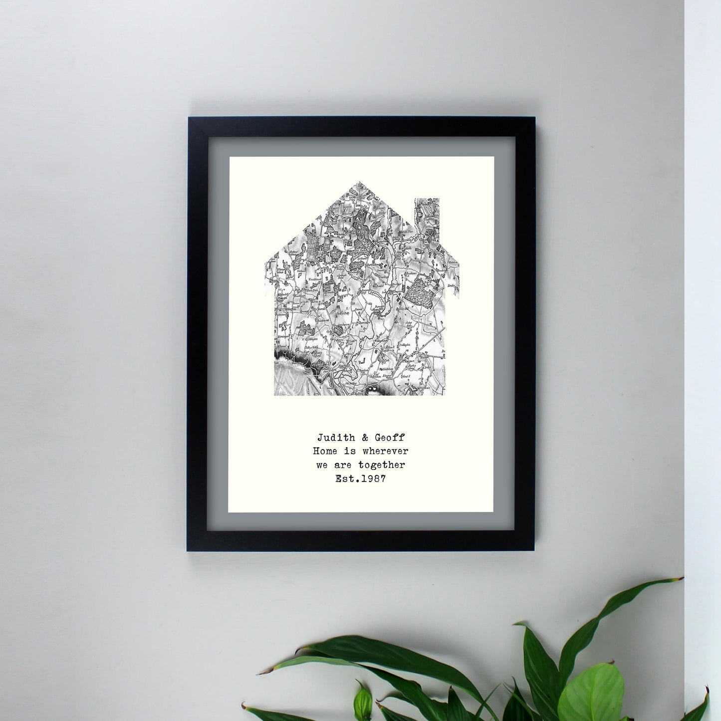 Personalised 1805 - 1874 Old Series Map Home Black Framed Print - Personalise It!