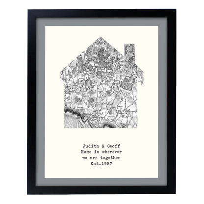 Personalised 1805 - 1874 Old Series Map Home Black Framed Print - Personalise It!