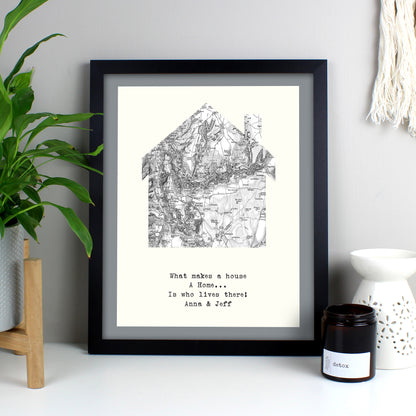 Personalised 1805 - 1874 Old Series Map Home Black Framed Print - Personalise It!