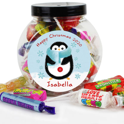 Personalised Felt Stitch Penguin Sweet Jar - Personalise It!