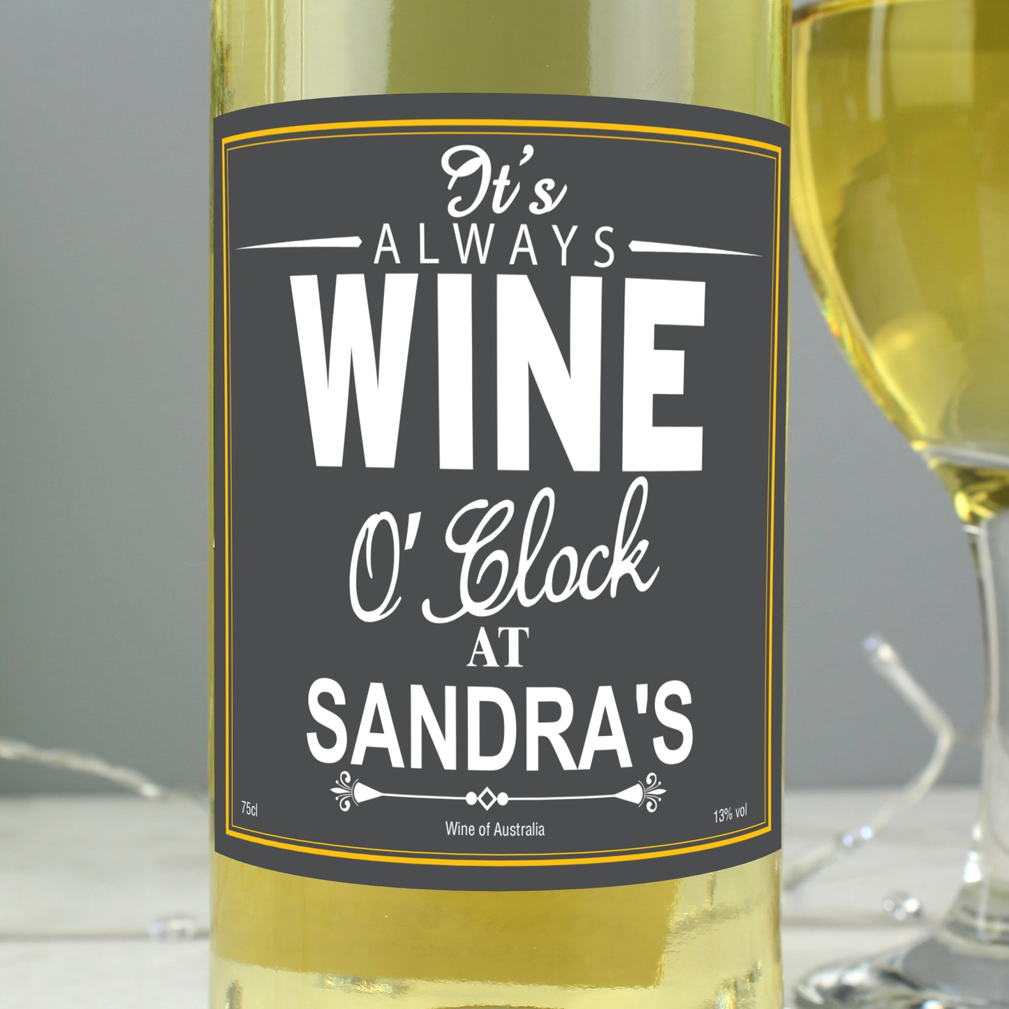 Personalised Wine O'Clock White Wine - Personalise It!
