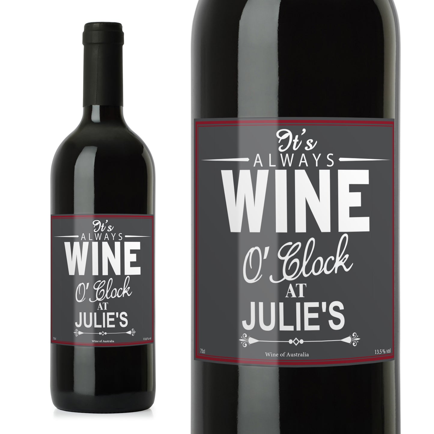 Personalised Wine O'Clock Red Wine - Personalise It!