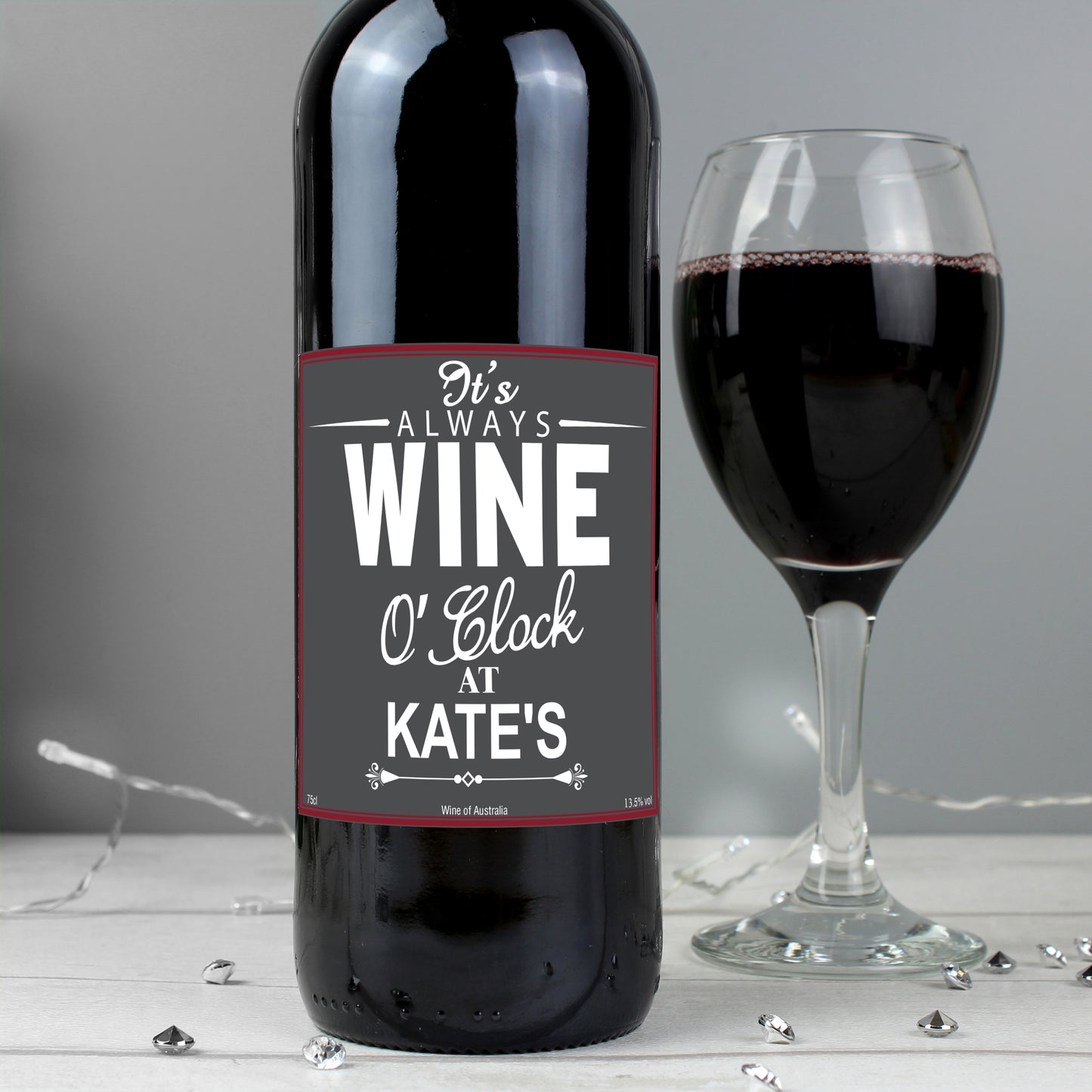 Personalised Wine O'Clock Red Wine - Personalise It!