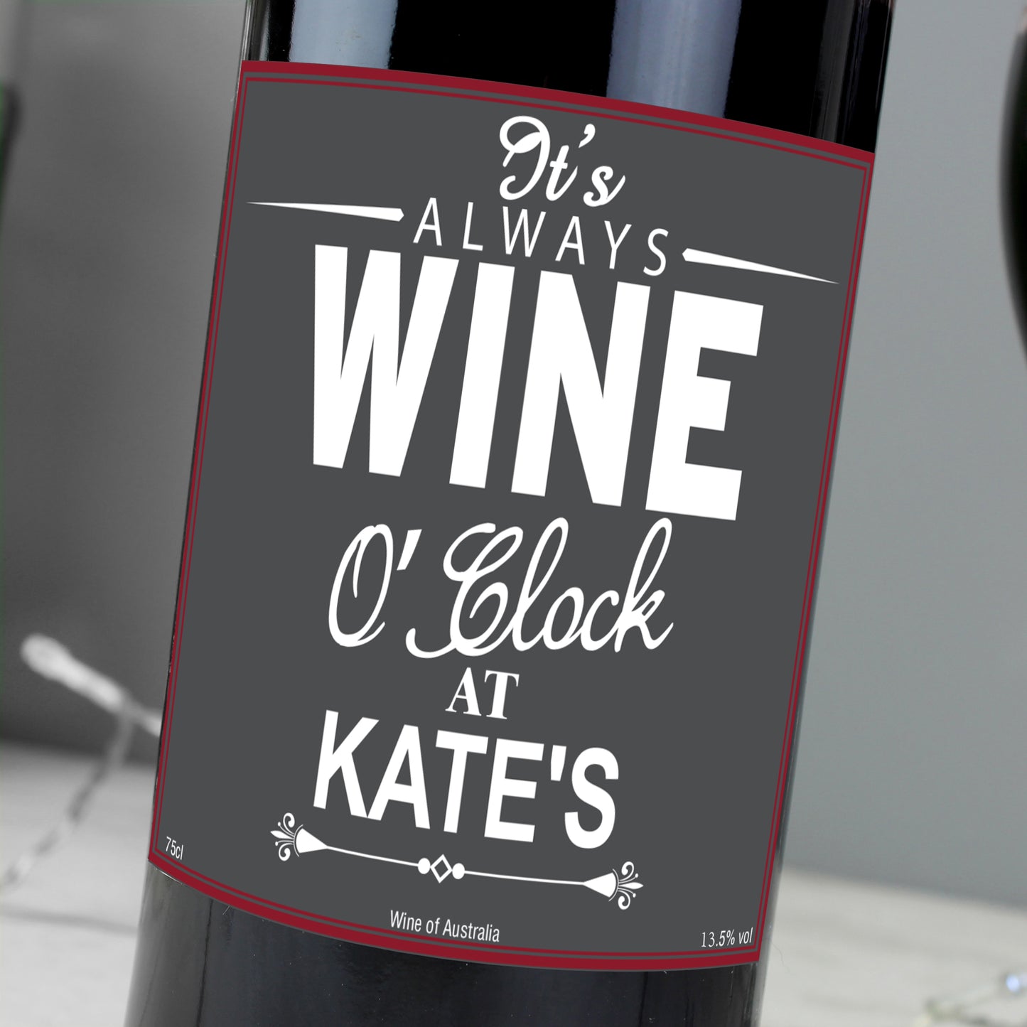 Personalised Wine O'Clock Red Wine - Personalise It!