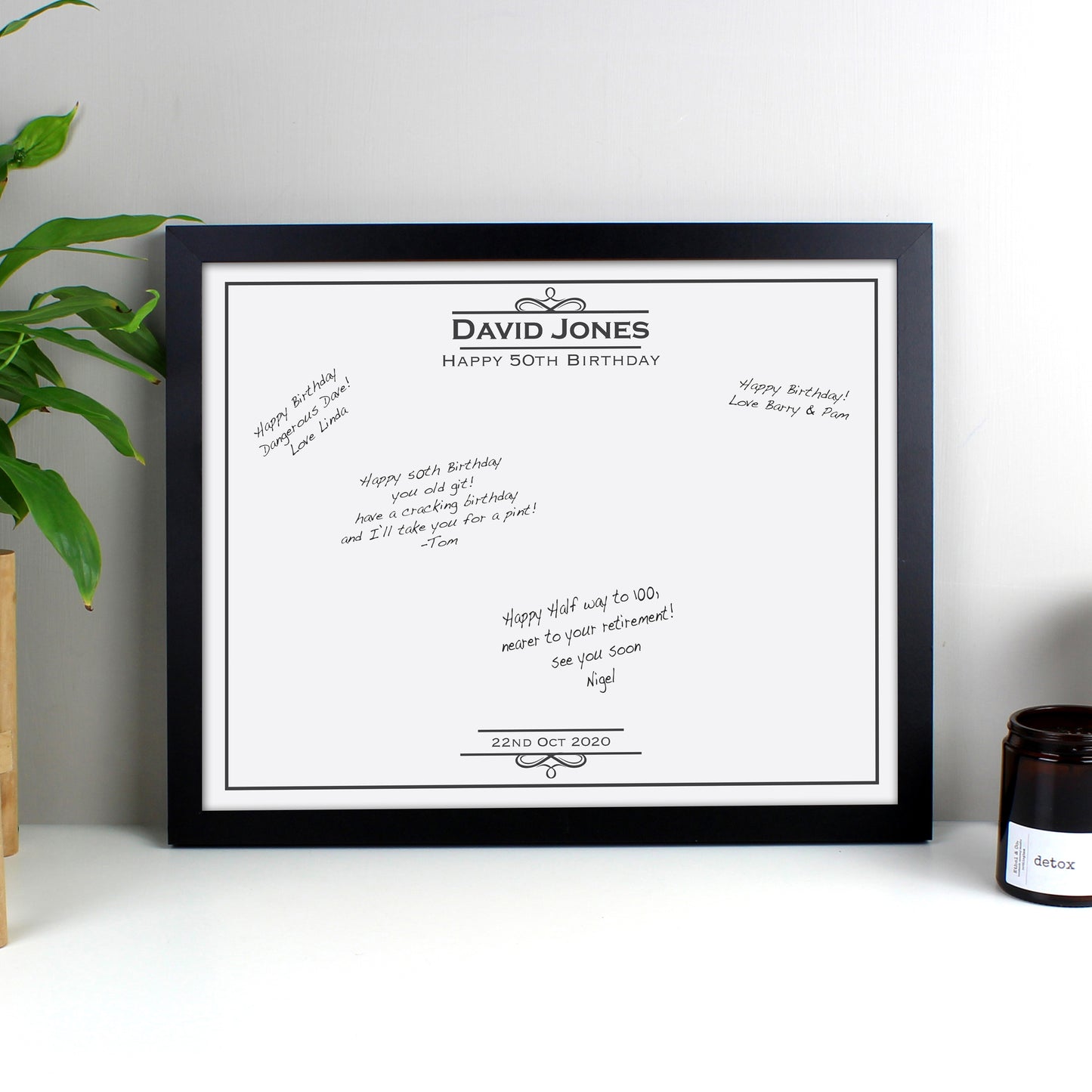 Personalised Occasion Black Signing Framed Print - Personalise It!