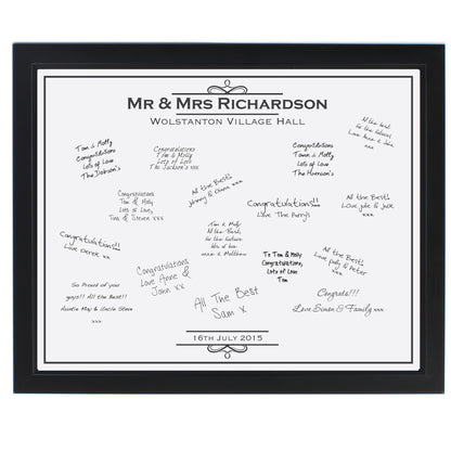Personalised Occasion Black Signing Framed Print - Personalise It!
