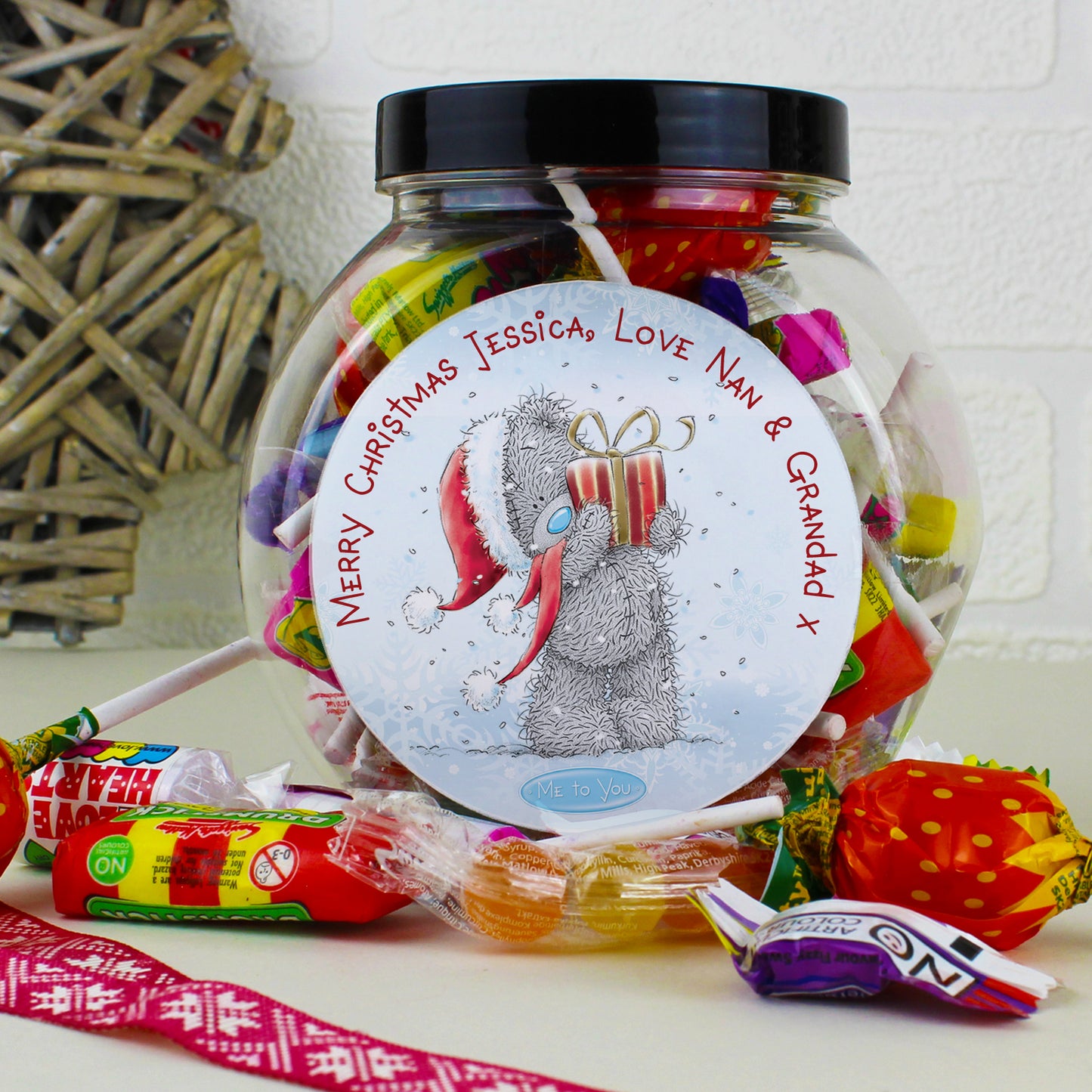 Personalised Me To You Christmas Sweet Jar - Personalise It!