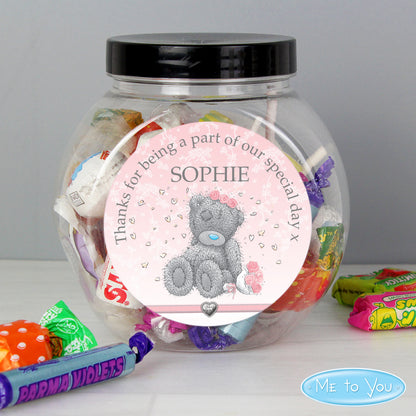 Personalised Me To You Bridesmaid Wedding Sweet Jar - Personalise It!
