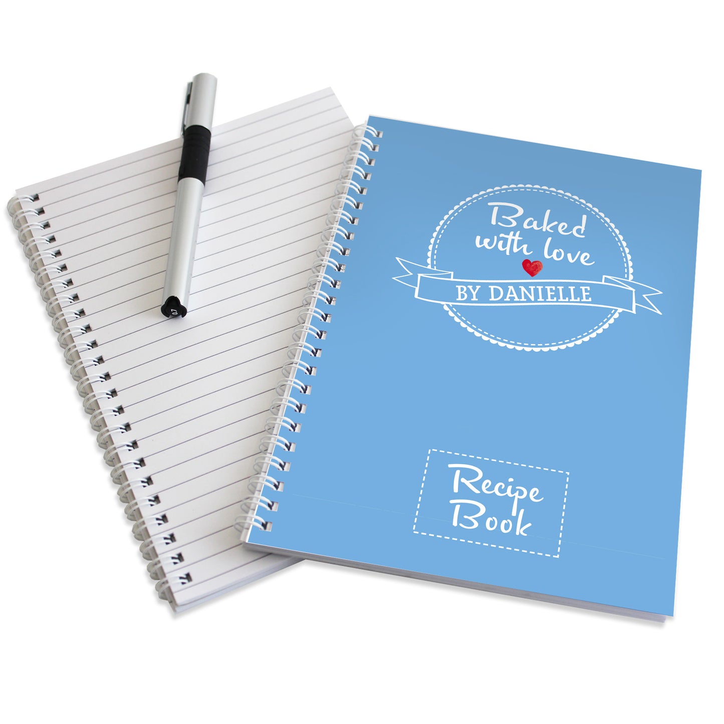 Personalised Baked With Love Recipes A5 Notebook - Personalise It!
